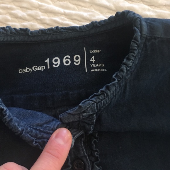 Gap 1989 Denim, Ruffled Blouse Top, Sz 3-4yrs - Picture 4 of 5